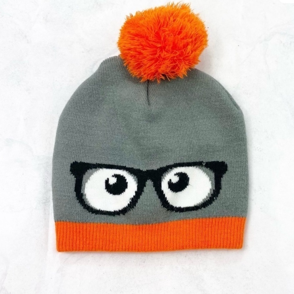 Gray Beanie with Glasses Design